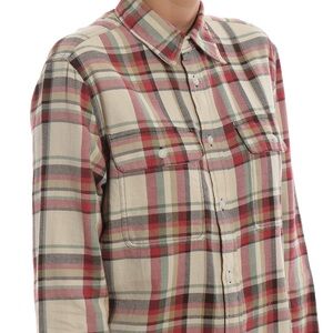 Lauren Ralph Lauren Plaid Lightweight Flannel Button-Up Shirt, Size L